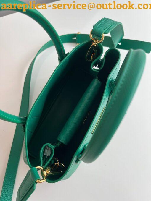 Replica Prada Double Mini Bag In Green Saffiano Leather 10