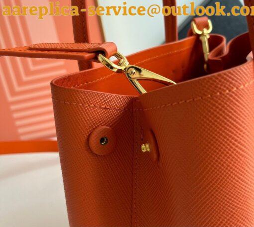 Replica Prada Double Mini Bag In Orange Saffiano Leather 6