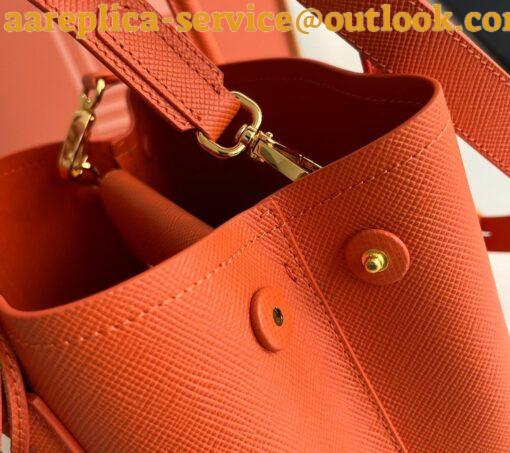 Replica Prada Double Mini Bag In Orange Saffiano Leather 7