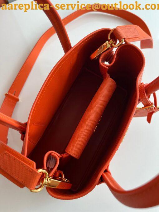 Replica Prada Double Mini Bag In Orange Saffiano Leather 9