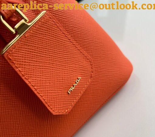 Replica Prada Double Mini Bag In Orange Saffiano Leather 11