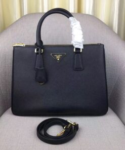 Replica Prada Galleria Large Bag In Black Saffiano Leather