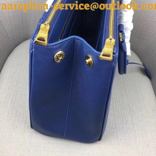 Replica Prada Galleria Large Bag In Blue Saffiano Leather 5