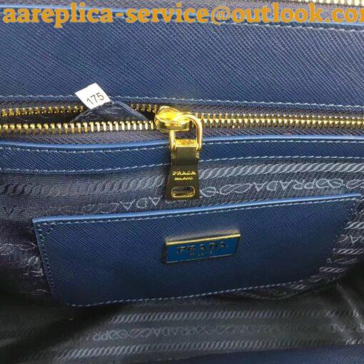 Replica Prada Galleria Large Bag In Blue Saffiano Leather 6