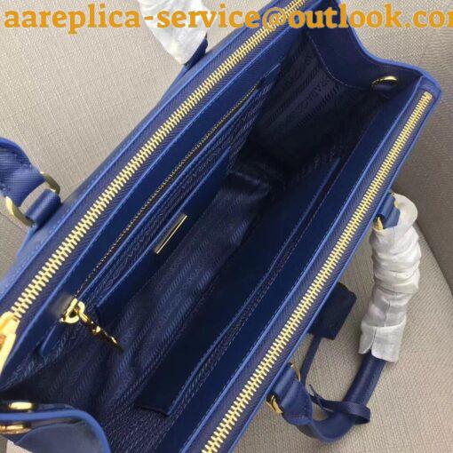 Replica Prada Galleria Large Bag In Blue Saffiano Leather 7