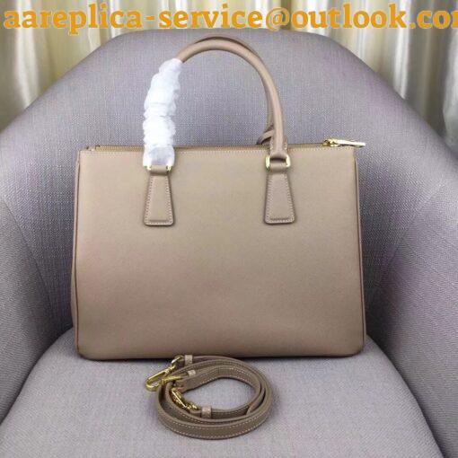 Replica Prada Galleria Large Bag In Grey Saffiano Leather 4