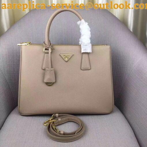 Replica Prada Galleria Large Bag In Grey Saffiano Leather