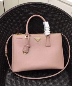 Replica Prada Galleria Large Bag In Pink Saffiano Leather