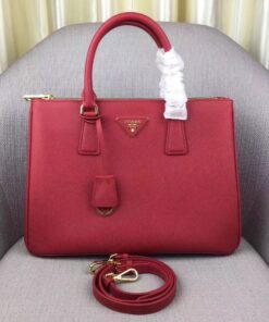 Replica Prada Galleria Large Bag In Red Saffiano Leather