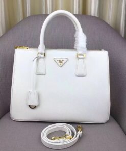 Replica Prada Galleria Large Bag In White Saffiano Leather