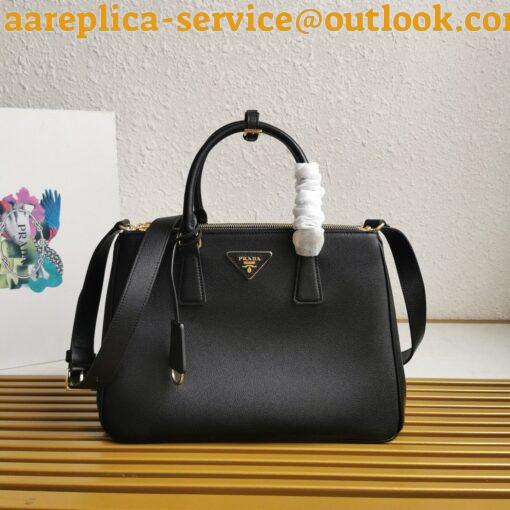 Replica Prada Galleria Large Tote Bag in Black Calfskin 6