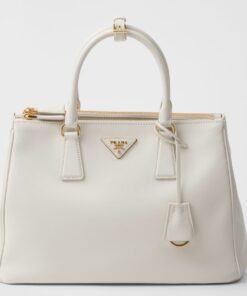 Replica Prada Galleria Large Tote Bag in White Calfskin