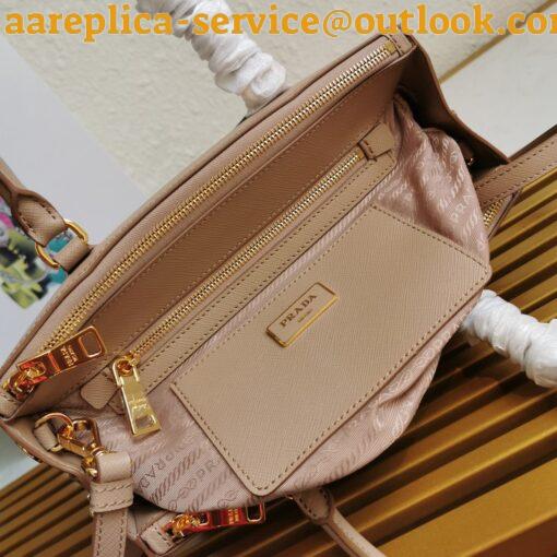 Replica Prada Galleria Medium Bag In Beige Saffiano Leather 7