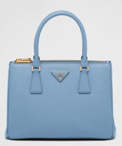 Replica Prada Galleria Medium Bag In Celeste Saffiano Leather