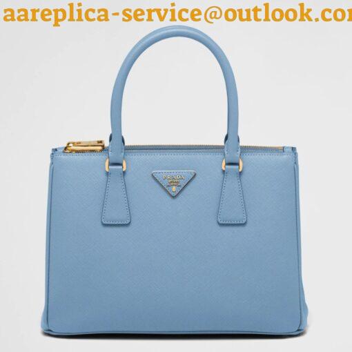 Replica Prada Galleria Medium Bag In Celeste Saffiano Leather 2