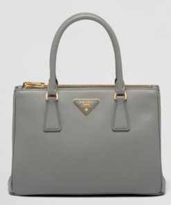 Replica Prada Galleria Medium Bag In Grey Saffiano Leather