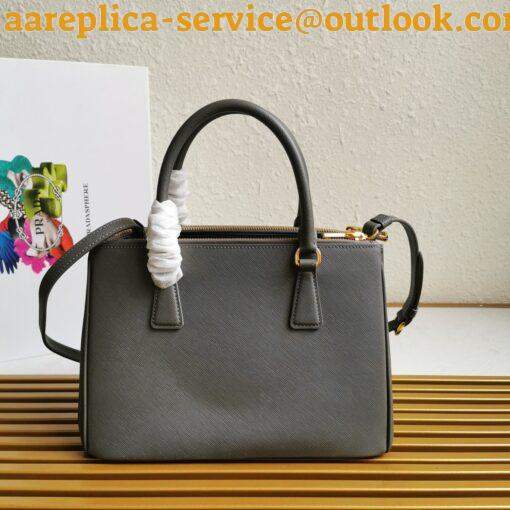 Replica Prada Galleria Medium Bag In Grey Saffiano Leather 5