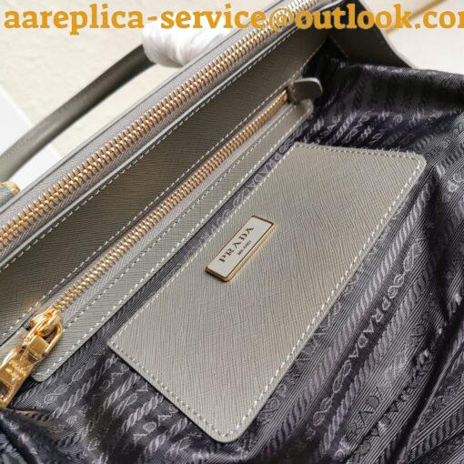 Replica Prada Galleria Medium Bag In Grey Saffiano Leather 10