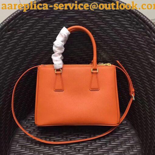 Replica Prada Galleria Medium Bag In Orange Saffiano Leather 4