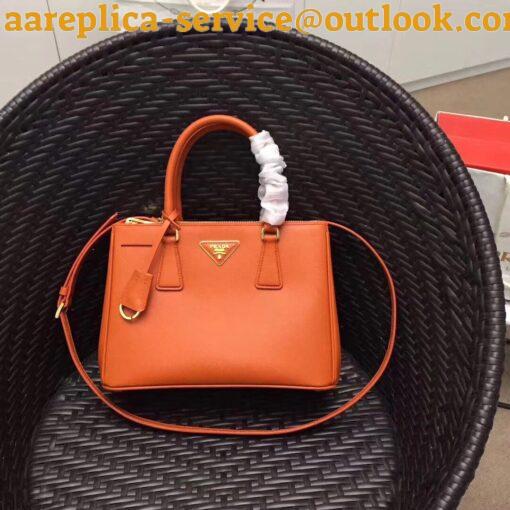 Replica Prada Galleria Medium Bag In Orange Saffiano Leather