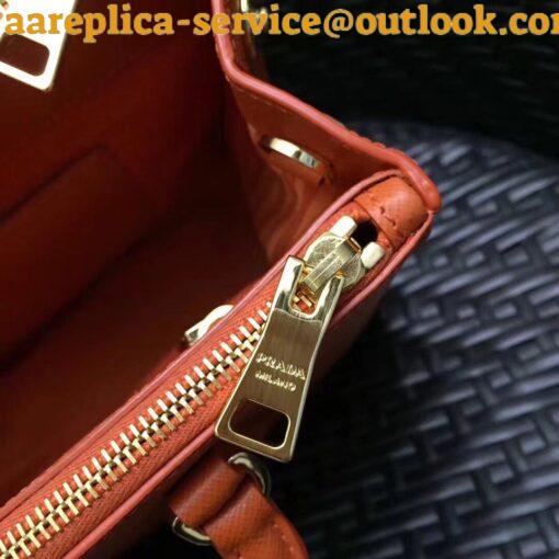 Replica Prada Galleria Medium Bag In Orange Saffiano Leather 7