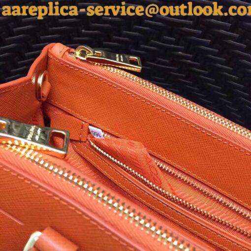 Replica Prada Galleria Medium Bag In Orange Saffiano Leather 8