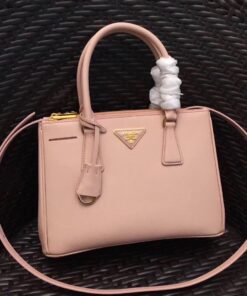 Replica Prada Galleria Medium Bag In Pink Saffiano Leather