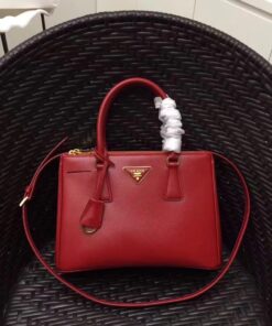 Replica Prada Galleria Medium Bag In Red Saffiano Leather