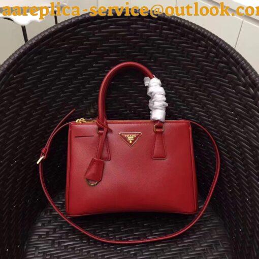 Replica Prada Galleria Medium Bag In Red Saffiano Leather