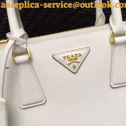 Replica Prada Galleria Medium Bag In White Saffiano Leather 3