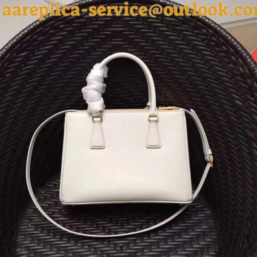 Replica Prada Galleria Medium Bag In White Saffiano Leather 6