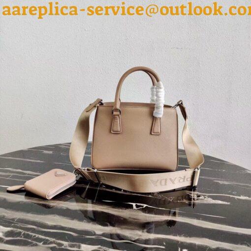 Replica Prada Mini Galleria Bag In Beige Saffiano Leather 6