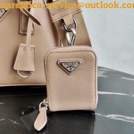 Replica Prada Mini Galleria Bag In Beige Saffiano Leather 8