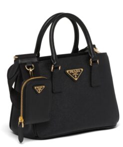 Replica Prada Galleria Mini Bag In Black Saffiano Leather