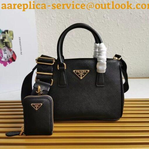 Replica Prada Mini Galleria Bag In Black Saffiano Leather 3