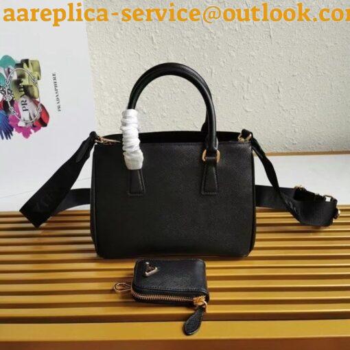 Replica Prada Mini Galleria Bag In Black Saffiano Leather 9