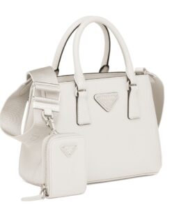 Replica Prada Galleria Mini Bag In White Saffiano Leather