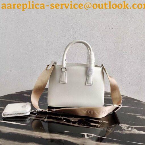 Replica Prada Mini Galleria Bag In White Saffiano Leather 6