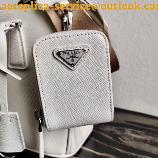 Replica Prada Mini Galleria Bag In White Saffiano Leather 9