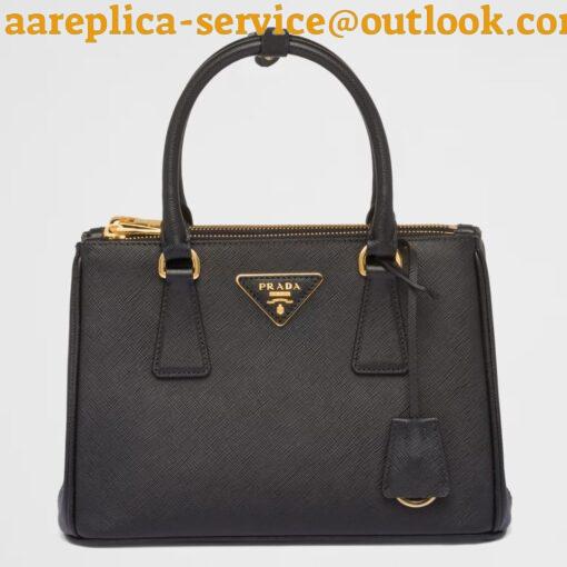 Replica Prada Galleria Small Bag in Black Saffiano Leather 4