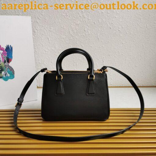 Replica Prada Galleria Small Bag in Black Saffiano Leather 6