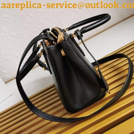 Replica Prada Galleria Small Bag in Black Saffiano Leather 7