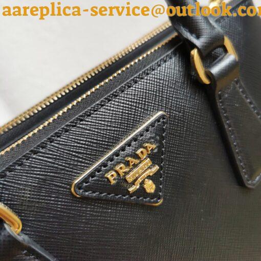 Replica Prada Galleria Small Bag in Black Saffiano Leather 11