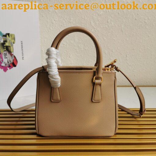 Replica Prada Galleria Mini Bag In Beige Saffiano Leather 3