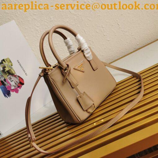 Replica Prada Galleria Mini Bag In Beige Saffiano Leather 5