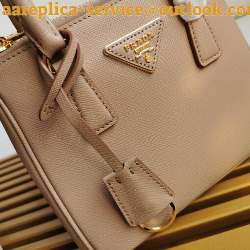 Replica Prada Galleria Mini Bag In Beige Saffiano Leather 6