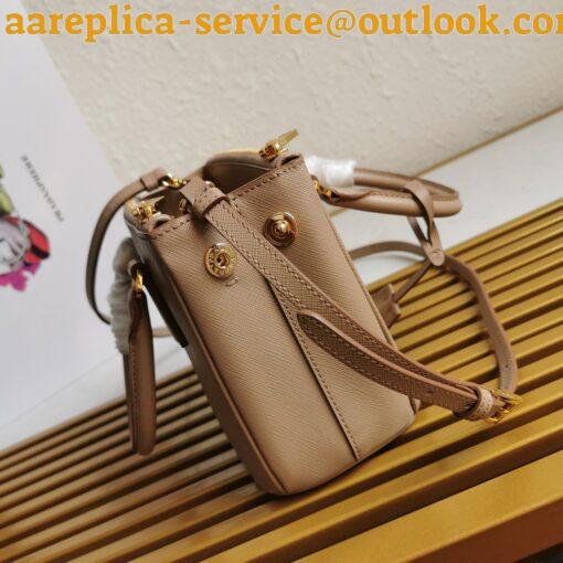 Replica Prada Galleria Mini Bag In Beige Saffiano Leather 7