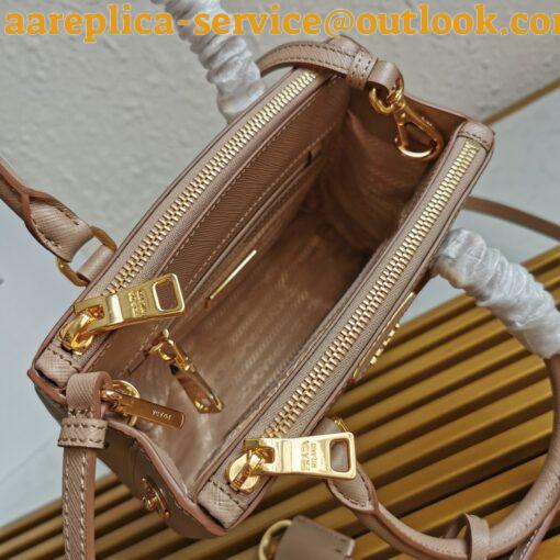 Replica Prada Galleria Mini Bag In Beige Saffiano Leather 9