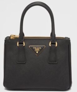 Replica Prada Galleria Mini Bag In Black Saffiano Leather 2