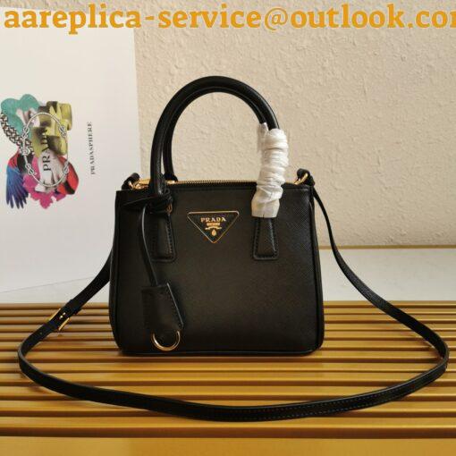 Replica Prada Galleria Mini Bag In Black Saffiano Leather 3